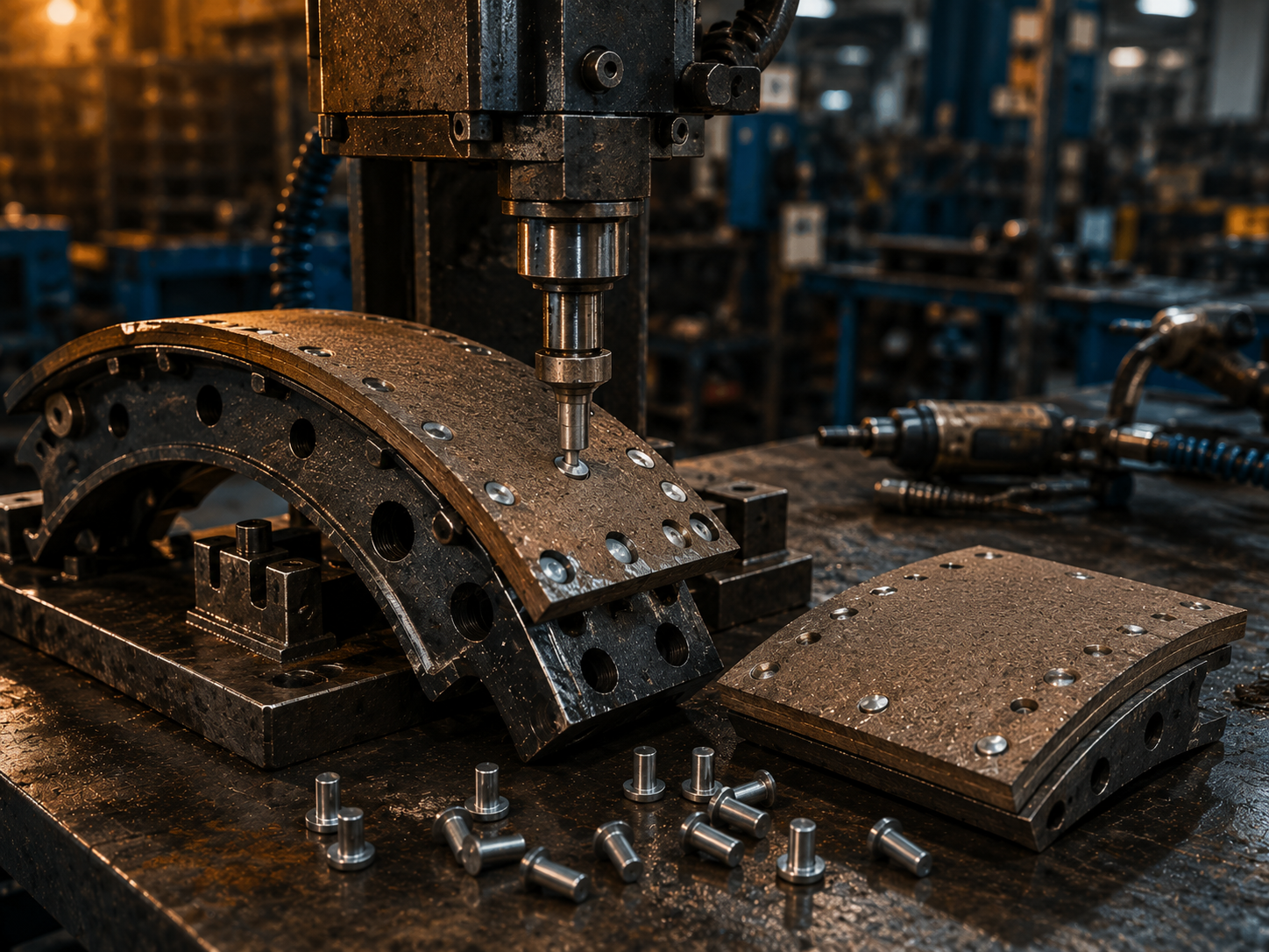 Rebitagem de lona de freio industrial
